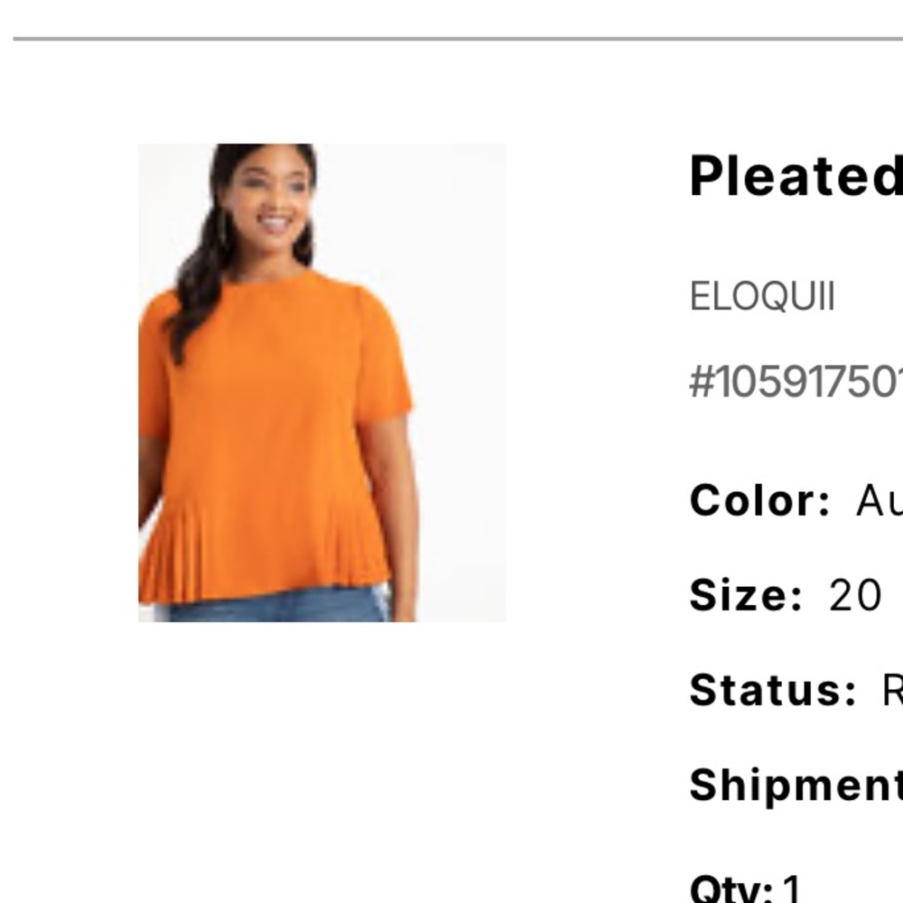 Eloquii pleated hem top